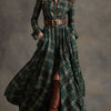 Scarlett | Plaid Maxi Shirt Dress Long Sleeve Belted Dress