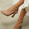CROSS-STRAP HEEL SANDAL