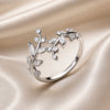 White Gold Vine Ring with Zirconia