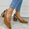 LEOPARD PRINT HEEL SLINGBACK PUMPS