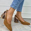 LEOPARD PRINT HEEL SLINGBACK PUMPS
