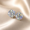 Sparkling White Gold Earrings with Zirconia