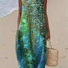 Megan | Vintage Printed Loose Fit Summer Maxi Dress