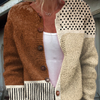 Minimalist Abstract Polka Dots Print Buttoned Cardigan Sweater