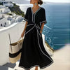 Sandra | Elegant Twist Front Loose Fit Summer Maxi Dress