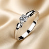 Minimalist Zirconia Ring with White Gold