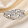 White Gold Heart Ring with Zirconia