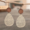 Vintage Style Hollow-Out PU Leather Drop Earrings