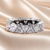 Triangular Zirconia Ring Plated in White Gold