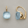 Vintage Elegant Blue Inlaid Zirconia Earrings