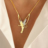 Golden necklace with fairy pendant
