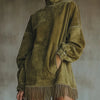 Amalia | Dress with High Neck and Fringes