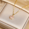 Sakura Rose Romantic Necklace in Stainless Steel