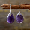 Teardrop Amethyst Natural Stone Earrings