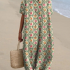 Women's Vintage Floral Print Casual Flowy Dress