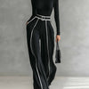 Solana - Long Sleeve Turtleneck and Wide Leg Pants Set with Belt
