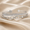 Collection of Bracelets with White Gold Rhinestones and Infinity Design