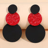 Geometric Concave and Convex Color-Block Iron Earrings