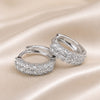 Vintage White Gold Hoop Earrings with Micro Zirconia
