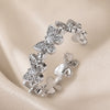 White Gold Butterfly Shaped Ring with Crystals