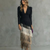 Lara | Elegant dress with fringe sleeves