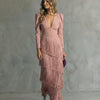 Louise | Elegant dress with fringe sleeves