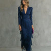Claire | Elegant dress with fringe sleeves