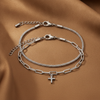 Mother-of-Pearl Cross Bracelet Set