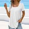 Valina | Pleated Square Neck Top