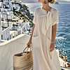 Janet | Elegant Loose Fit Summer Maxi Dress with Pockets