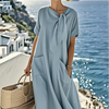 Janet | Elegant Loose Fit Summer Maxi Dress with Pockets